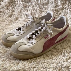 Pink and white Puma Roma sneakers sz 8.5